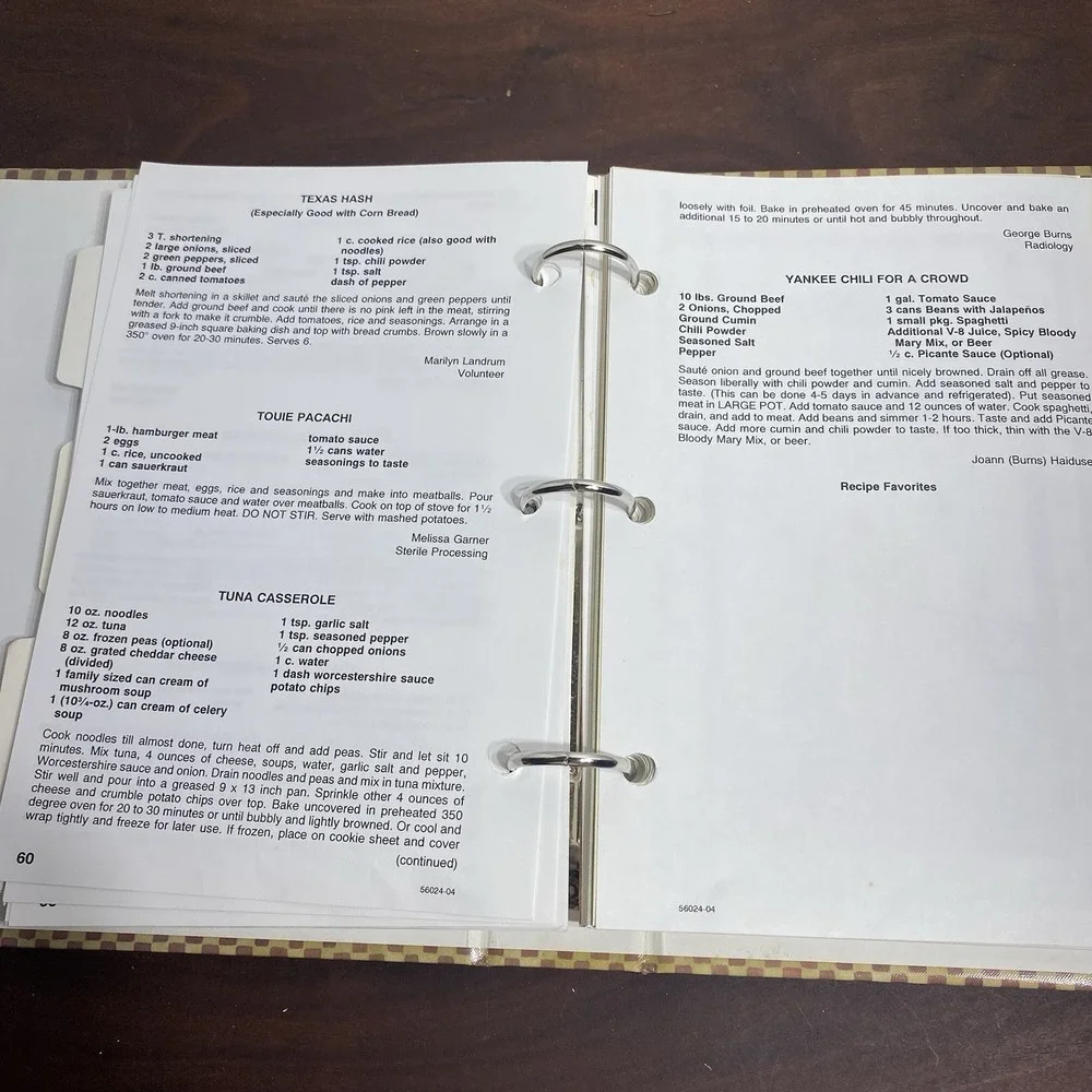 VTG Tasteful Treasures Titus Medical Center Texas Regional Cookbook Ring Binder